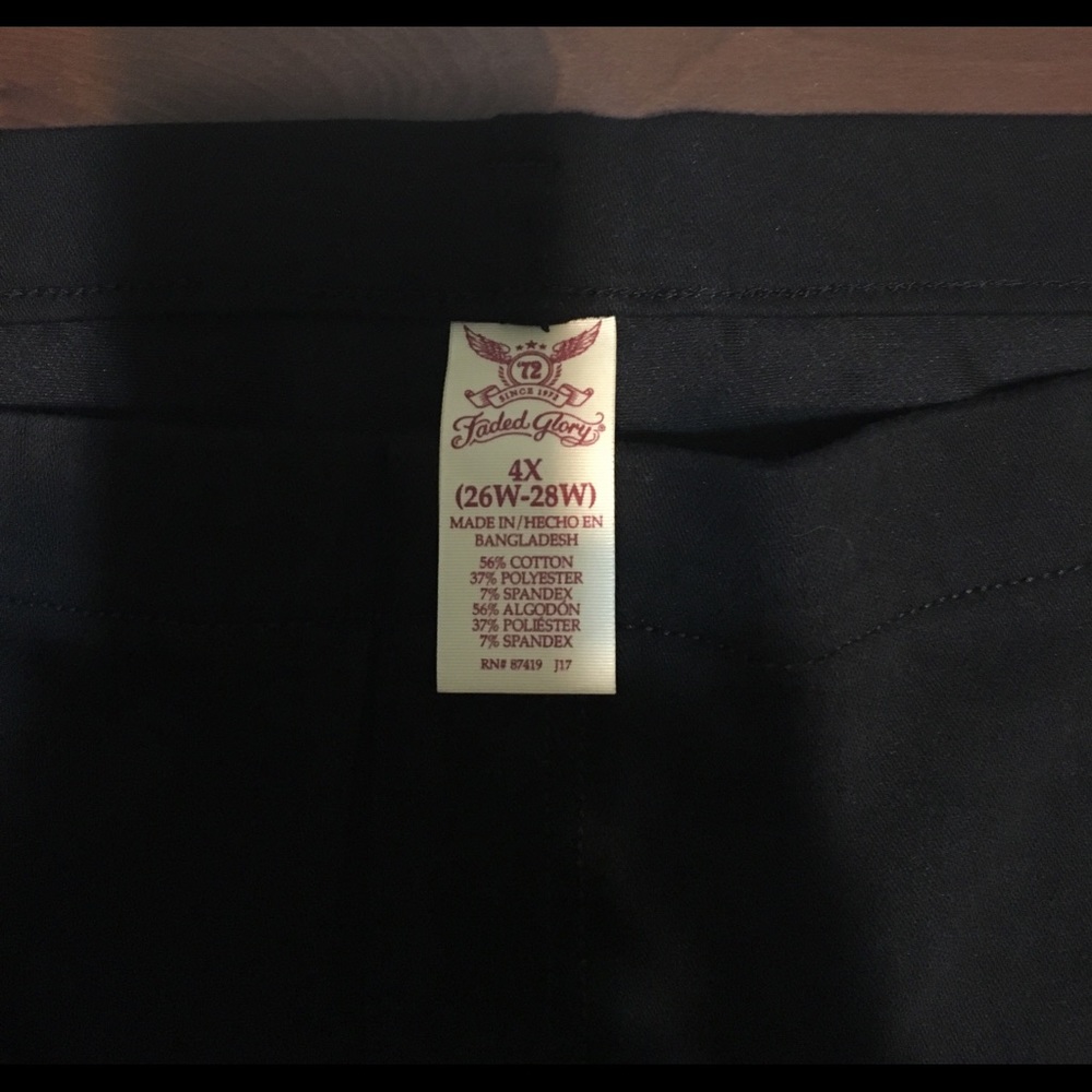 Faded Glory Black Dress Stretch Leggings Size 4X
